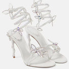 Jessica Bara Riri Crystal Butterfly Wrap Around Sandal Heel