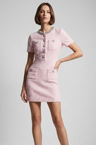 Jessica Bara Apriana Tweed Short Sleeve Mini Dress