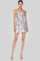 Jessica Bara Mela Strapless Tube Lace Flower Mini Dress