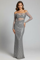 Jessica Bara Tonera Off The Shoulder Cut Out Maxi Dress