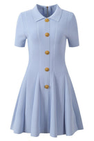 Jessica Bara Eriva Gold Button Collared Mini Dress