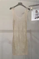 Jessica Bara Azya Metallic See Through Mini Dress