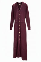 Jessica Bara Vedara Long Sleeve Gold Button Maxi Dress