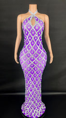 Jessica Bara Yassiera Halter Neck Crystal Gown
