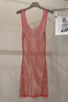 Jessica Bara Azya Metallic See Through Mini Dress