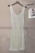 Jessica Bara Azya Metallic See Through Mini Dress