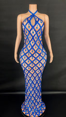 Jessica Bara Yassiera Halter Neck Crystal Gown