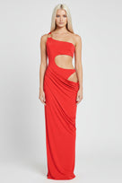 Jessica Bara Nia Asymmetric Cut-Out Maxi Dress