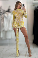 Jessica Bara Sabel Long Sleeve Mini Dress