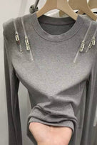 Jessica Bara Cia Zipper Long Sleeve Top