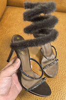 Jessica Bara Reli Fur Wrap Around Sandal Heel