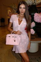 Jessica Bara Seshara Knit Bow Crystal Mini Dress