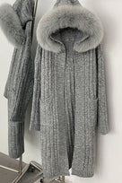 Jessica Bara Amea Fur Hooded Long Jacket