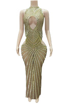 Jessica Bara Tarasie Crystal Cut Out Gown