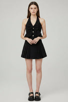 Jessica Bara Aurora Halter Vest And Mini Skirt Two Piece Set