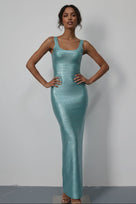 Jessica Bara Akesera Metallic Bodycon Maxi Dress