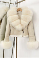 Jessica Bara Carosel Fur Leather Coat