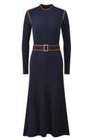 Jessica Bara Akara Long Sleeve Belted Maxi Dress