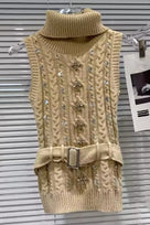 Jessica Bara Darshi Turtleneck Belted Top