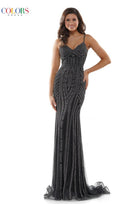 Colors Dress Beaded Fit and Flare Maxi Dress