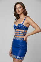 Jessica Bara Zeina 2 Crystal Cut Out Top