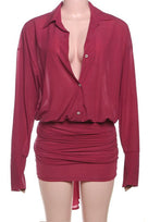 Jessica Bara Era Long Sleeve Button Up Mini Dress