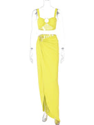 Jessica Bara Janica Crop Top and Maxi Skirt Two Piece Set