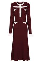 Jessica Bara Kendel Long Sleeve Knit Midi Dress