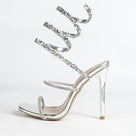 Jessica Bara Tazie Crystal Wrap Around Sandal Heel