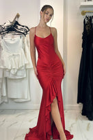 Jessica Bara Azulan Ruched Backless Gown