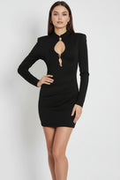 Jessica Bara Lesna Long Sleeve Keyhole Mini Dress