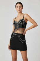 Jessica Bara Reeka Beaded Fringe Top