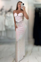 Jessica Bara Jesa Sequin Strapless Tube Corset Maxi Dress