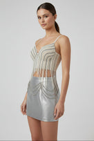Jessica Bara Reeka Beaded Fringe Top