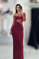 Jessica Bara Tonera Off The Shoulder Cut Out Maxi Dress