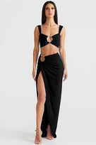Jessica Bara Janica Crop Top and Maxi Skirt Two Piece Set