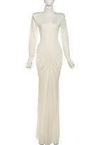 Jessica Bara Andesha Turtleneck Long Sleeve Backless Gown