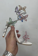 Jessica Bara Riri Crystal Butterfly Wrap Around Sandal Heel