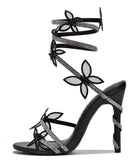 Jessica Bara Riri Crystal Butterfly Wrap Around Sandal Heel