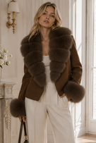 Jessica Bara Ziggy Fur Cardigan Coat