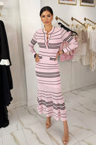Jessica Bara Persha Long Sleeve Knit Maxi Dress