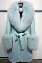 Jessica Bara Franny Leather Fur Long Coat