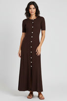 Jessica Bara Sica Knit Short Sleeve Maxi Dress