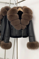 Jessica Bara Carosel Fur Leather Coat