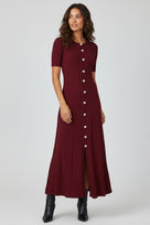 Jessica Bara Sica Knit Short Sleeve Maxi Dress