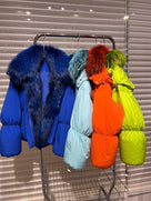 Jessica Bara Preslow Puffer Hooded Fur Jacket