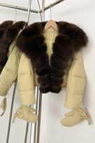 Jessica Bara Jovan Fur Puffer Coat with Gloves