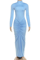 Jessica Bara Andesha Turtleneck Long Sleeve Backless Gown