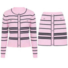 Jessica Bara Sefara Knit Cardigan Top and Mini Skirt Two Piece Set