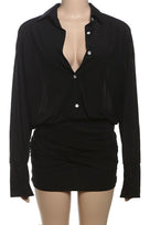 Jessica Bara Era Long Sleeve Button Up Mini Dress